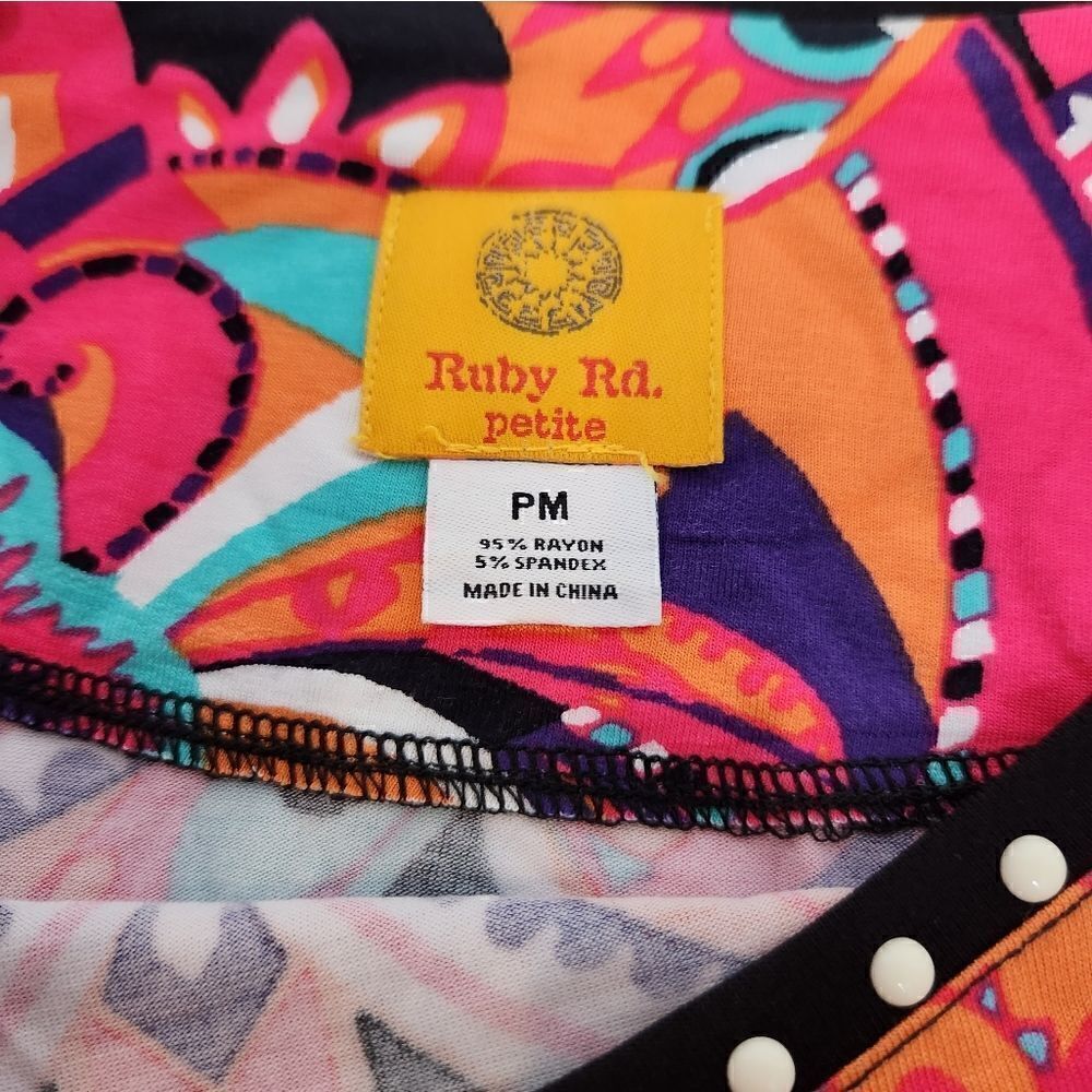 Ruby Rd Petite Ruched Boho Top - Picture 7 of 7